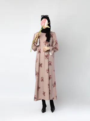 مانتو جلو بسته پاپیونی قهوه‌ای