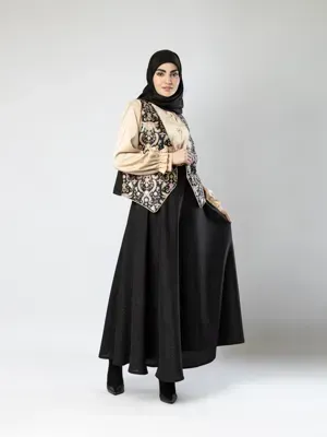 دامن کلوش شانتون لمه دار